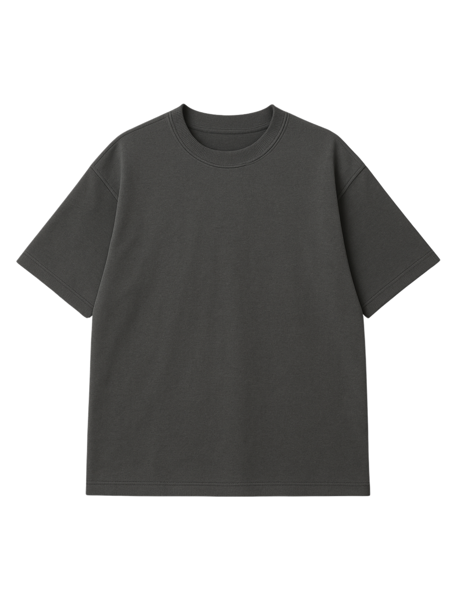 Solid Unisex Grey Oversized T-Shirt