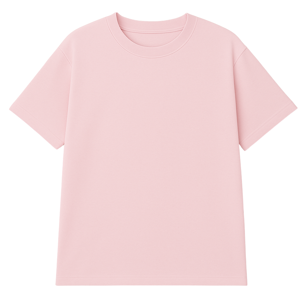 Solid Unisex Baby Pink Oversized T-Shirt