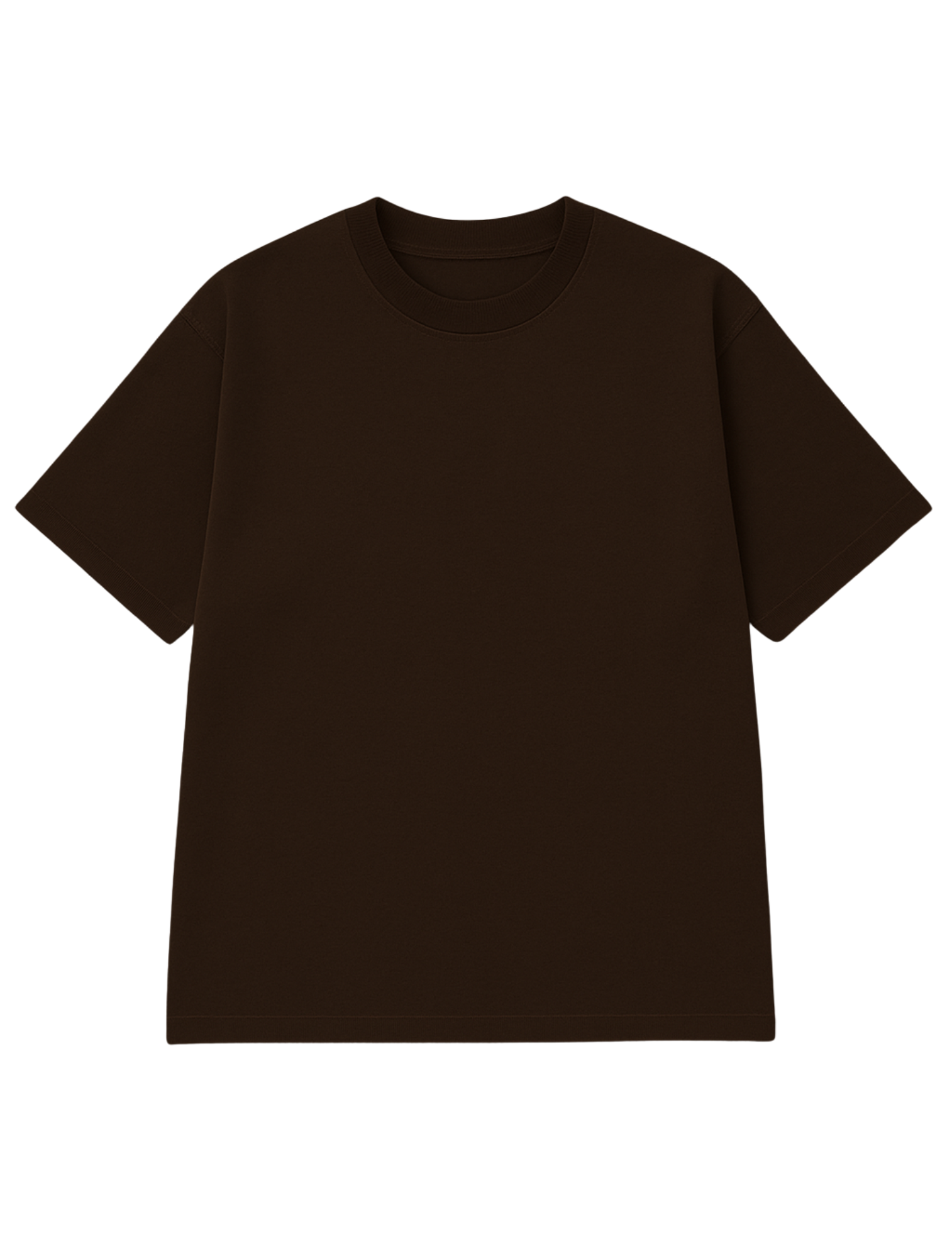 Solid Unisex Chocolate Brown Oversized T-Shirt