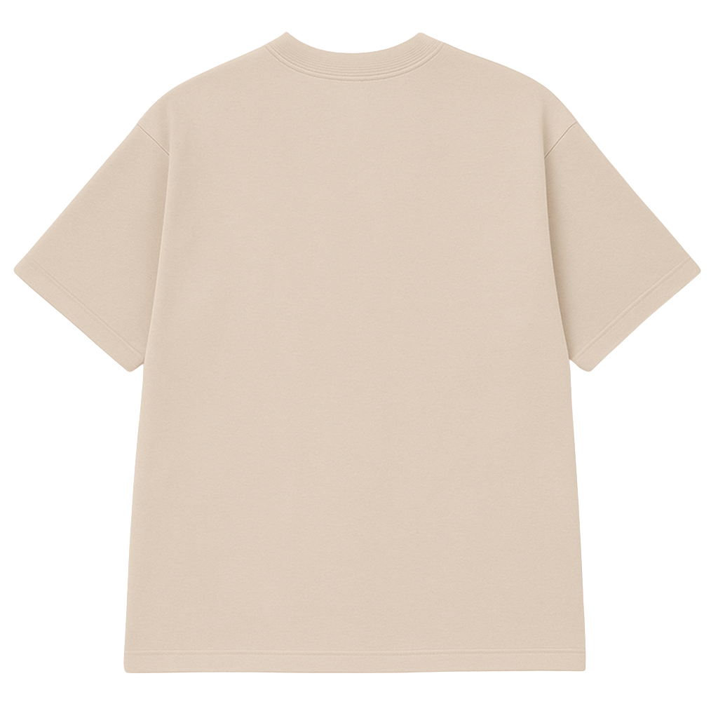 Solid Unisex Beige Oversized T-Shirt