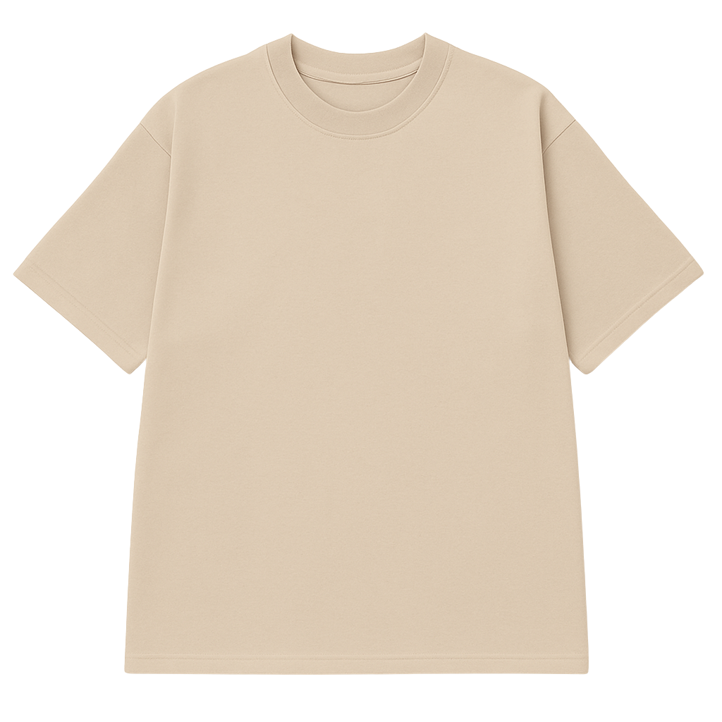 Solid Unisex Beige Oversized T-Shirt