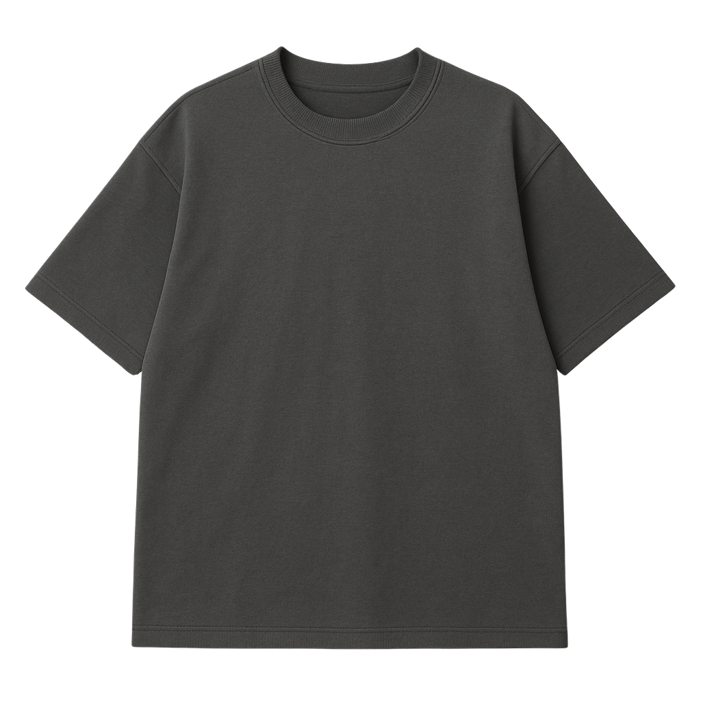 Solid Unisex Grey Oversized T-Shirt