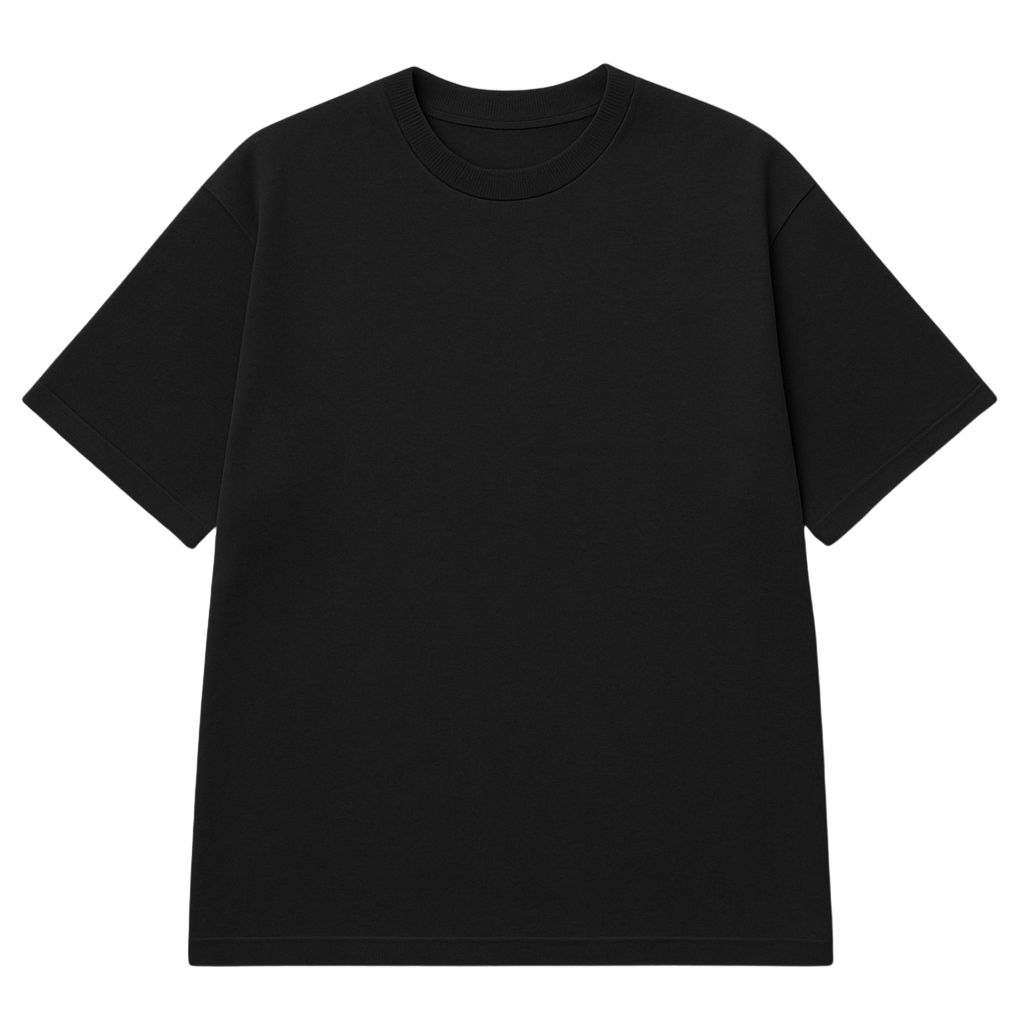 SOLID UNISEX BLACK OVERSIZED T-SHIRT