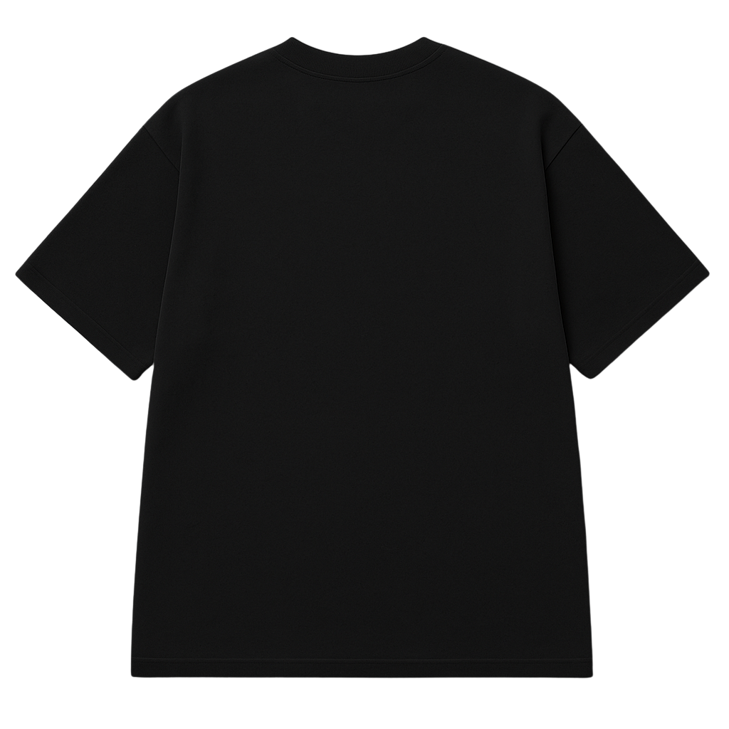 SOLID UNISEX BLACK OVERSIZED T-SHIRT