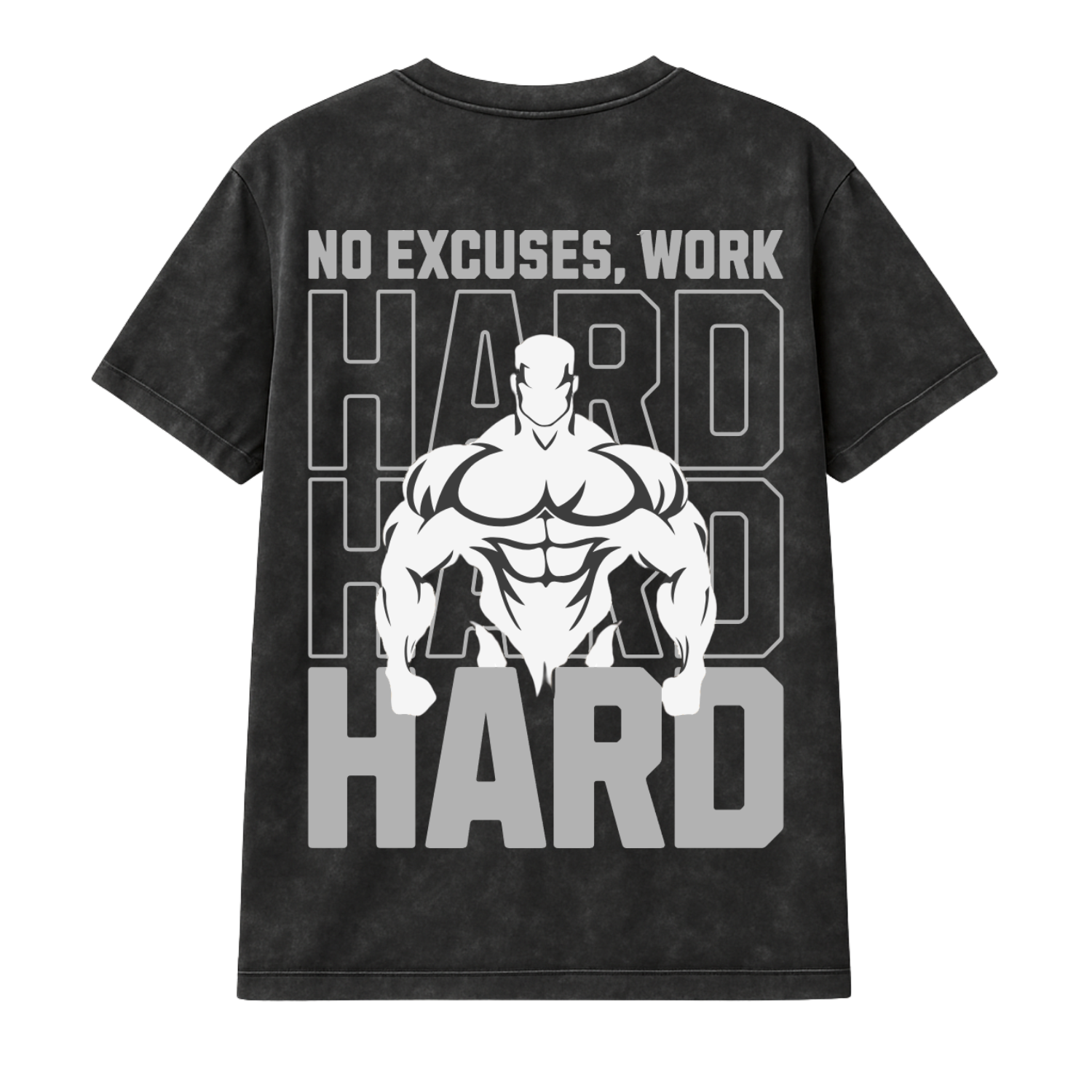 No Excuses, Just Results. Work Hard Oversized Gym Tee