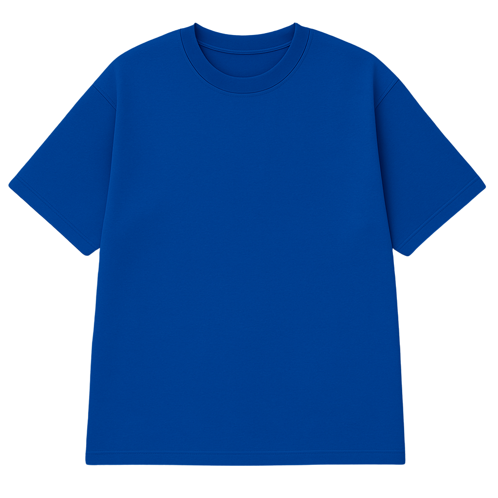 Solid Unisex Royal Blue Oversized T-Shirt
