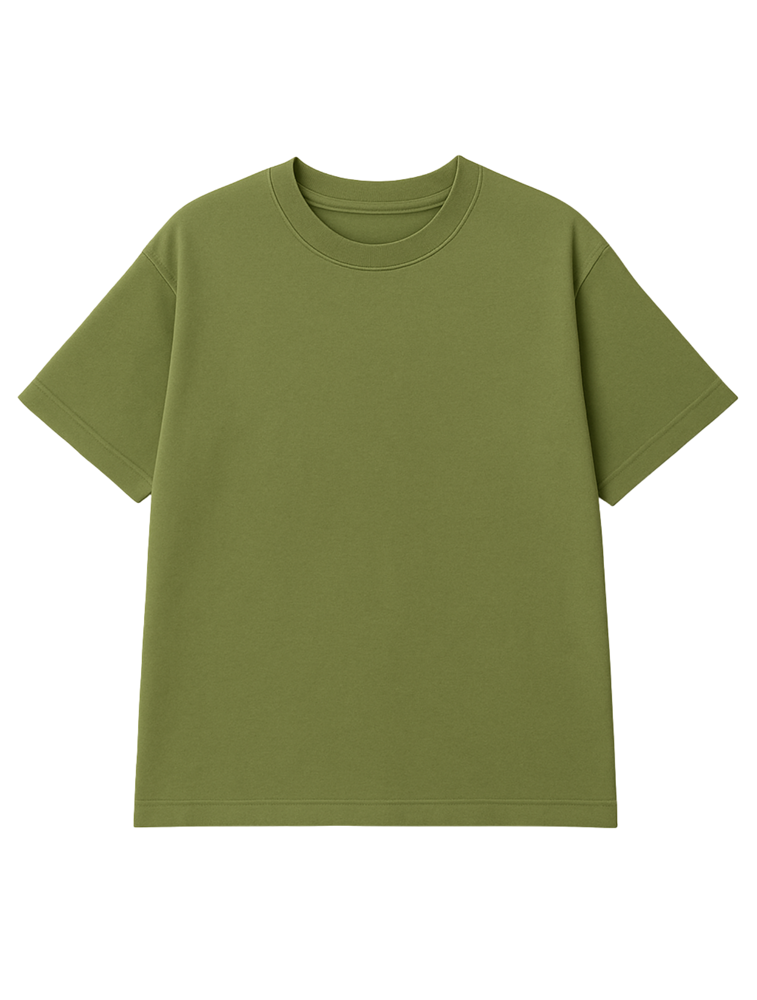 Solid Unisex Olive Green Oversized T-Shirt