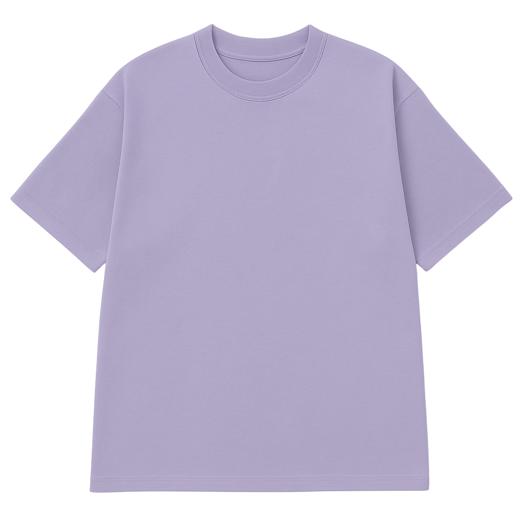 Solid Unisex Lavender Oversized T-Shirt
