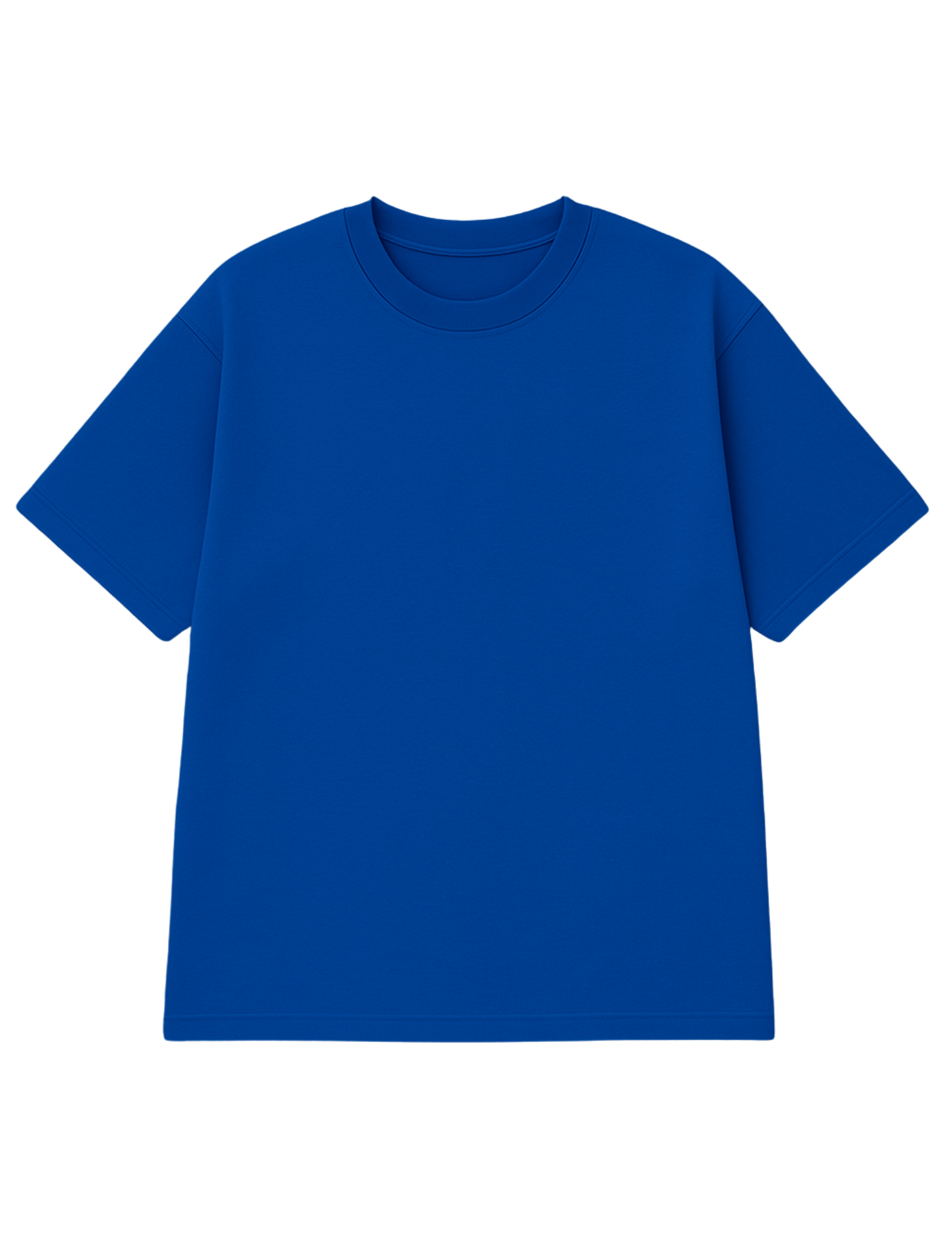 Solid Unisex Royal Blue Oversized T-Shirt
