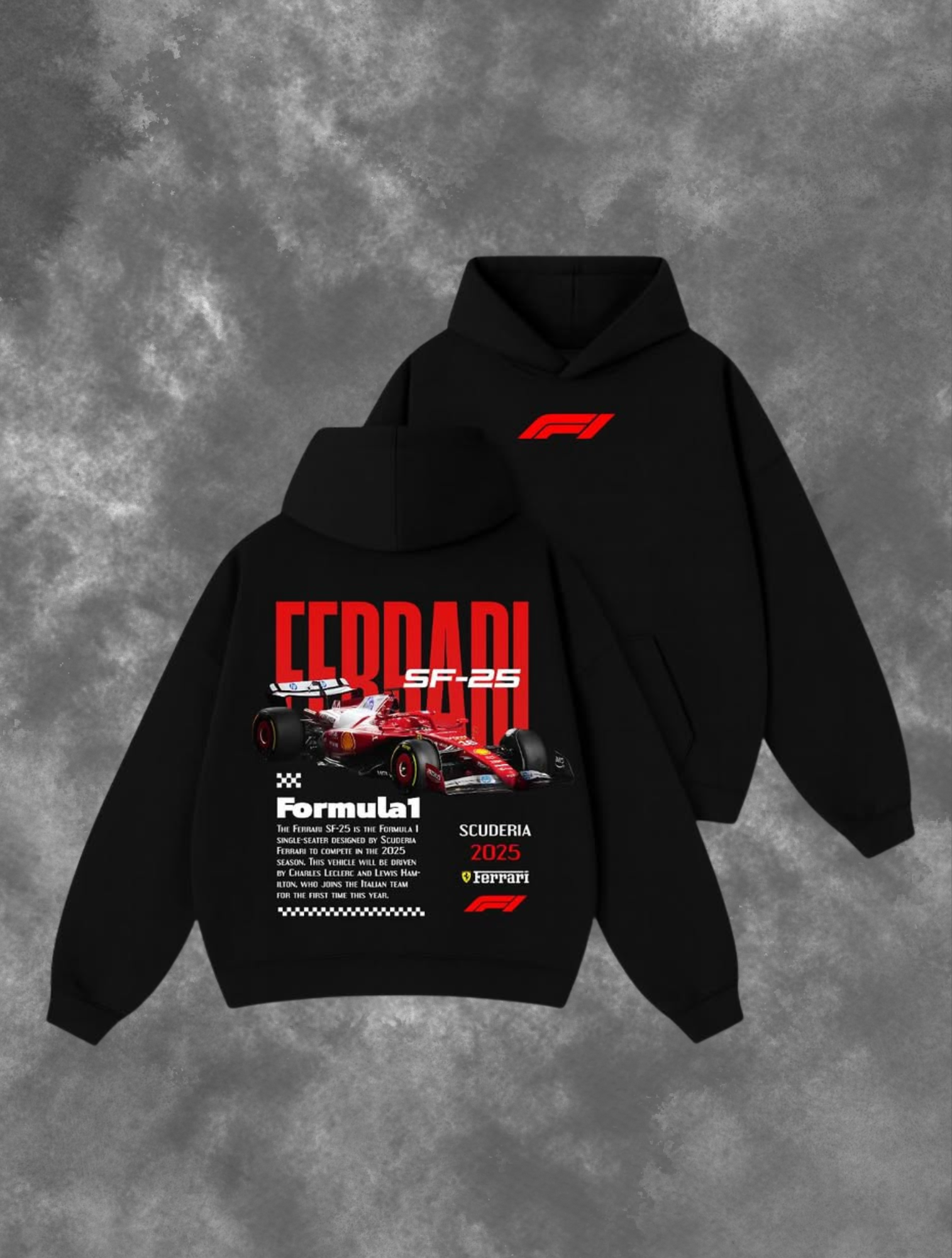 “Ferrari SF-25” Racing Black Hoodie – Limited Edition