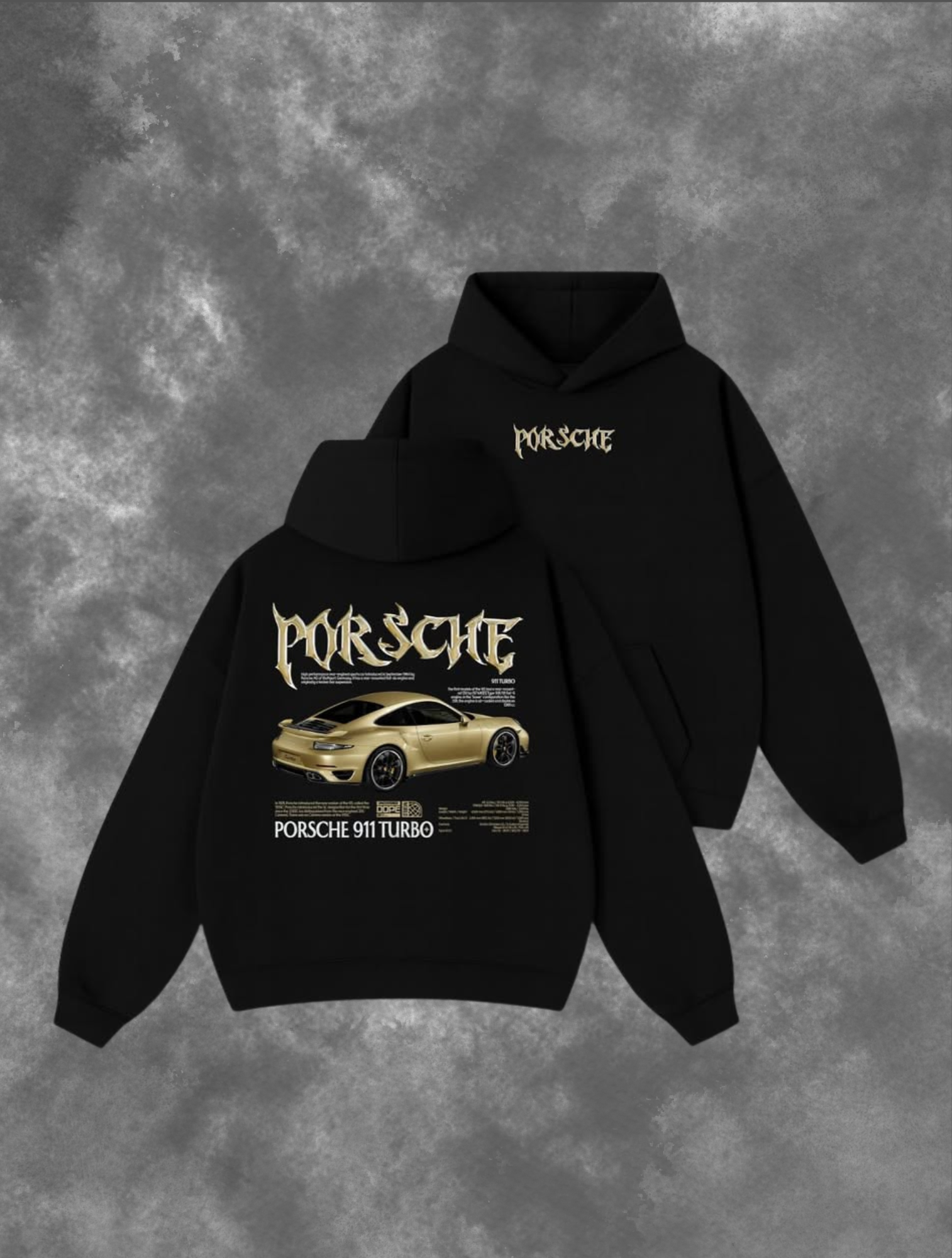 “Porsche 911 Turbo” Racing Black Hoodie – Limited Edition