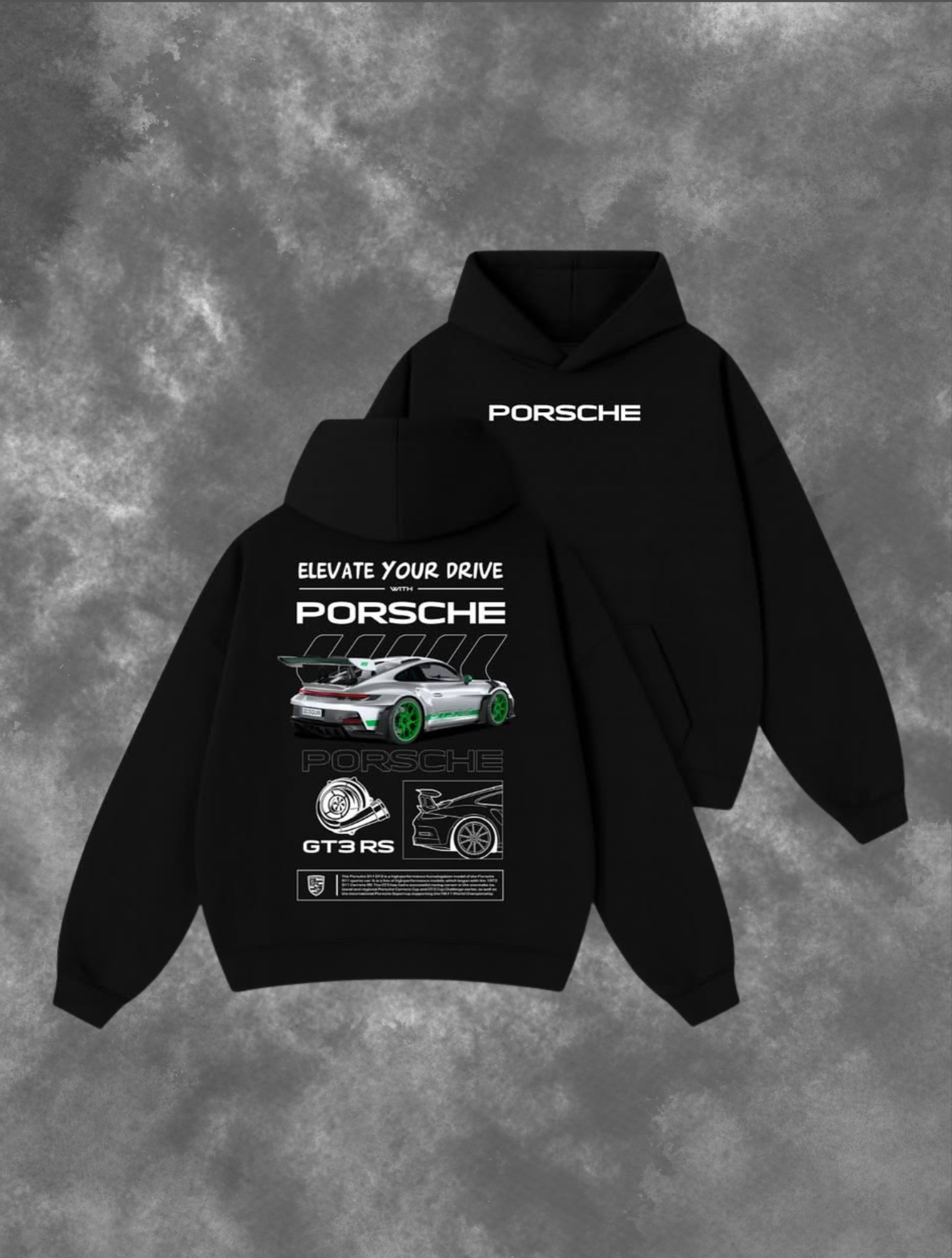 “Porsche GT3” Performance Black Hoodie – Limited Edition