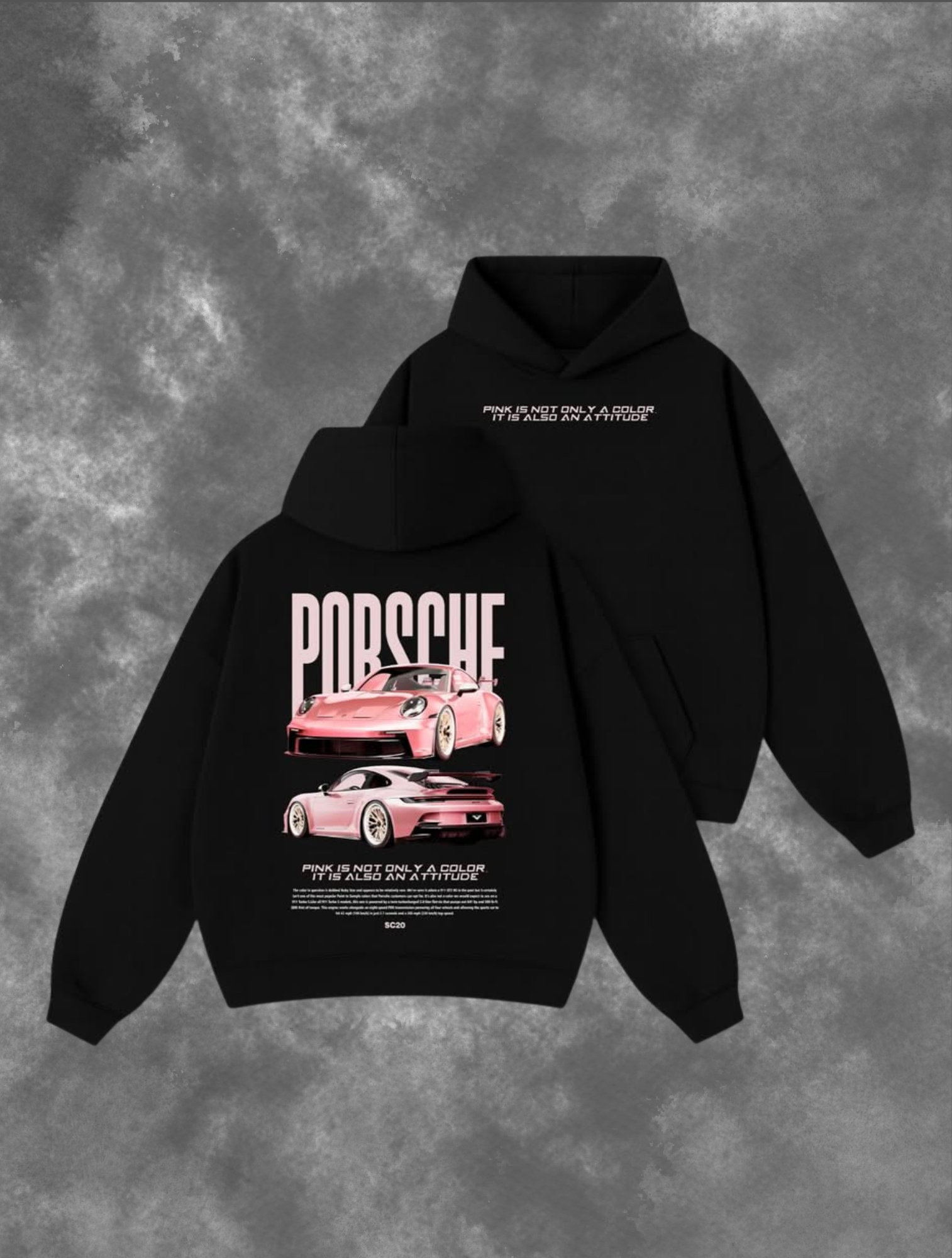 “Porsche Pink Edition” Black Hoodie – Limited Edition