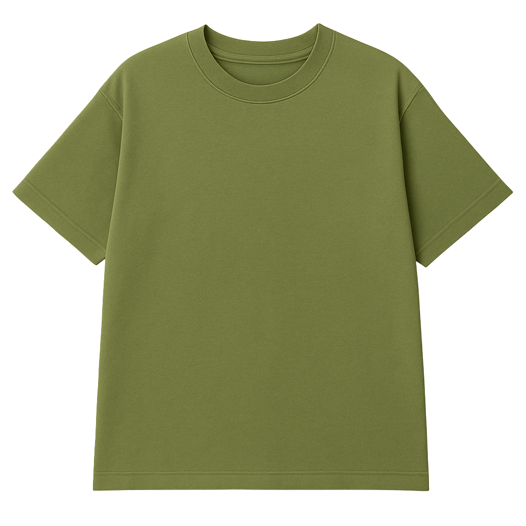 Solid Unisex Olive Green Oversized T-Shirt